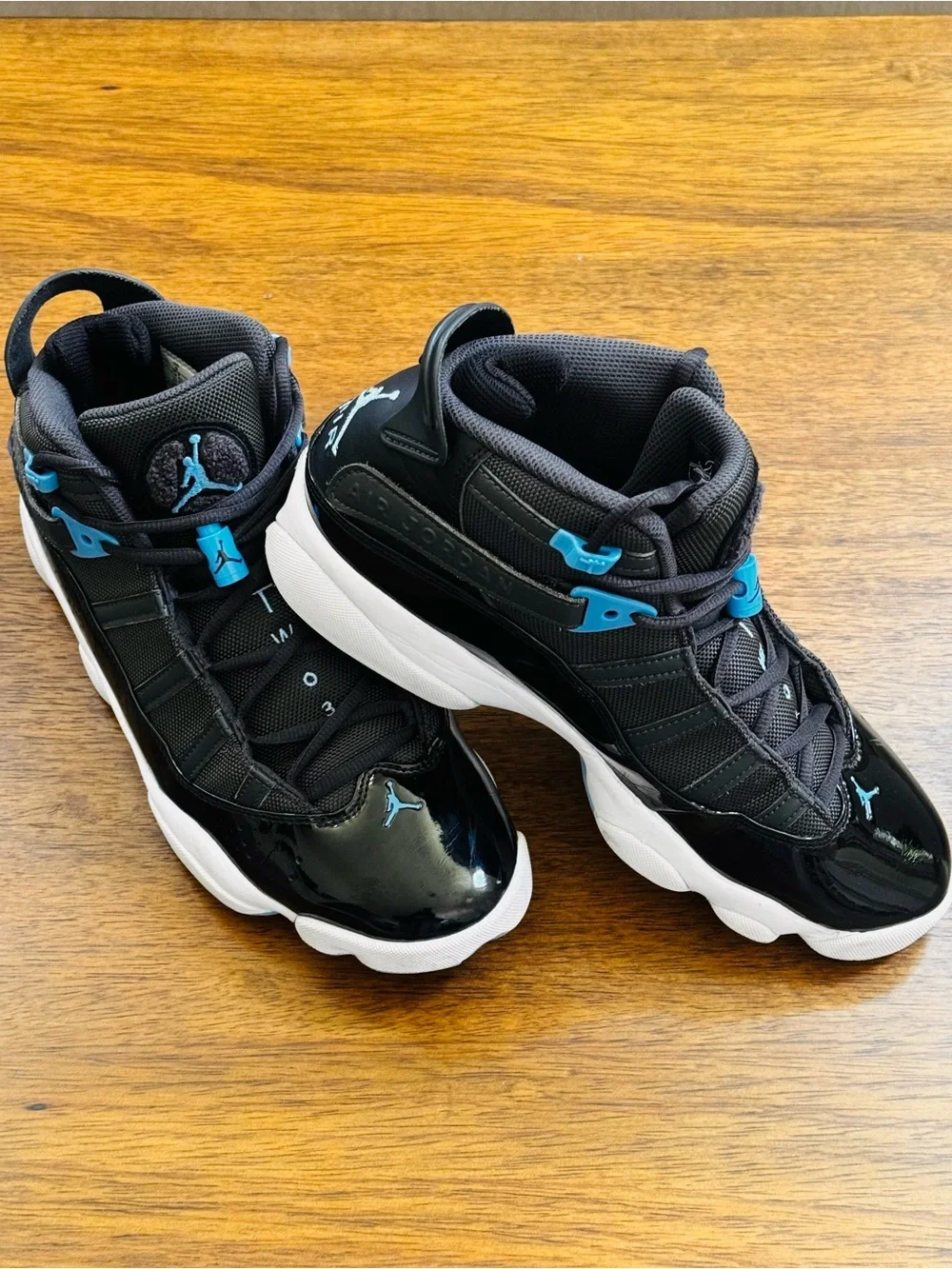 Air Jordan 6 Rings Anthracite University Blue Black Men’s Size 9 322992-041